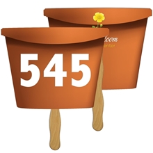 Flower Pot Auction Hand Fan Full Color