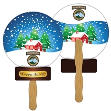 Snow Globe Hand Fan Full Color (2 Sides)