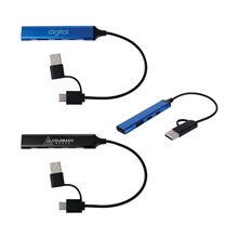 Elio Aluminum 4- Port USB - A C Hub