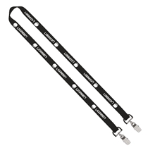 IMPORT Rush 5/8 Polyester 2- Ended Lanyard with Dual Sewn Silver Metal Split - Ring