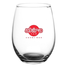 Liquid Lunch 15 oz Stemless Wine Glasses with Color Bottom