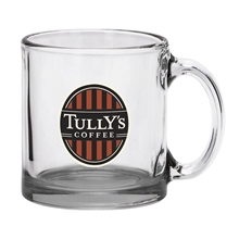 Red Eye 13 oz Libbey Clear Glass Coffee Mug with Color Bottom