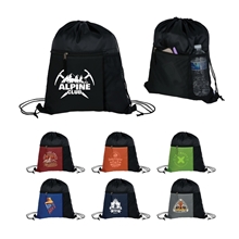 Manchester Recycled (RPET) Drawstring Bag With Zippered Mesh Pockets