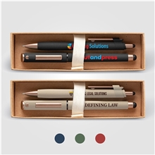 York Recycled Plastic Bronze Trim Pen Gift Set