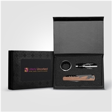 Essex Stainless Steel Wood Wine Accessory Gift Set - 3 Pcs