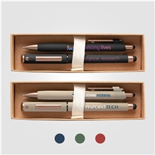 York Recycled Plastic Bronze Trim Pen Gift Set Box Decorated