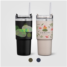 Rime Recycled Stainless Steel Double Wall Leakproof Straw Tumbler - 25oz