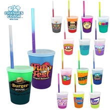 Mood(TM) 12 oz Stadium Cup / Straw / Lid Set, Full Color Digital