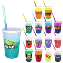 Mood(TM) 17 oz Stadium Cup / Straw / Lid Set, Full Color Digital
