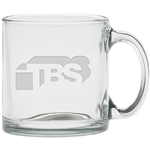 13 oz Clear Glass Coffee Mug - Deep Etched