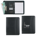 Leather Look Zippered Portfolio With Calculator