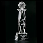 Clearaward Optical Crystal Pebble Golf Ball Award 20 In