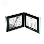 Black Aluminum Folding Perpetual Calendar Photo Frame 4" x 6"