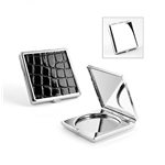 Square 2X Magnifying Mirror Compact w/ Croco Insert