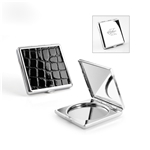 Square 2X Magnifying Mirror Compact w/ Croco Insert