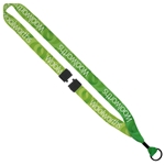 3/4" Recycled PET Dye-Sublimated Lanyard w/ Metal Crimp & Metal Split-Ring