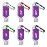 1.9 oz Single Color Moisture Bead Sanitizer in Clear Bottle with Carabiner
