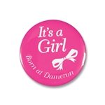 One-Color Round Safety Pin Back Button - 2 1/2" Diameter