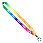 3/4" Tie Dye Lanyard with Metal Crimp & Metal Split-Ring