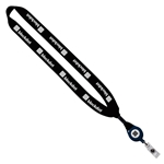 3/4" Cotton Lanyard with Metal Crimp & Retractable Badge Reel