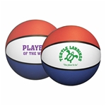 7" Mid-Size Red/White/Blue Rubber Basketball