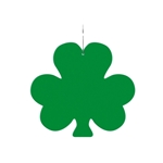 2 1/2" Green Shamrock Plastic Medallion Badges