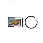 Color Me Square Split-Ring Keychain in 4-Color Epoxy Dome