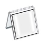 Square 2X Magnifying Mirror Compact w/ Epoxy Dome Insert