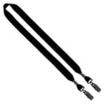 3/4" Cotton Double Bulldog Clip Lanyard