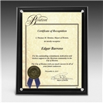 Large Certificate Holder - Clear on Black - 8" x 10" Insert