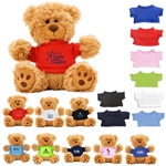 "TED T. BEAR" 6" Plush Teddy Bear With Choice of T-Shirt Color