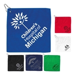 "THE WEDGE" 300GSM Heavy Duty Microfiber Golf Towel with Metal Grommet and Clip 12" x 12"
