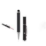 Cap-off Brass Ballpoint Pen in Black Lacquer w/ Laser and Touch Screen Stylus