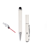 Cap-off Brass Ballpoint Pen in White Lacquer w/ Laser and Touch Screen Stylus