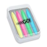 Mini Brite Spots® Highlighters in Clear Plastic Case - 4 ct