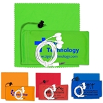 "TUNEBOOM PLUS" Mobile Tech Earbud Kit with Microfiber Cloth in Microfiber Cinch Pack Components inserted into Microfiber Kit