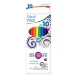 10 Pack Color Therapy Pre-Sharpened Colored Pencils with Full Color Decal
