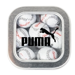 Window Tin with Chocolate Baseballs