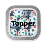 Window Tin with Chocolate Soccer Balls