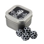 Window Tin with Chocolate Soccer Balls