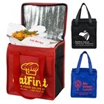 8"W x 8-1/2”H x 6”Gusset - "SUPER FROSTY" Insulated Food Delivery Bag – Lunch Size Tote