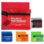 "TECHPACK" Tech Hom and Travel Kit with Microfiber Cleaning Cloth and US Wall Charger in Polyester Zipper Kit