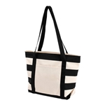 Striped Accent Boat Tote