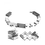PlayableART Metal Bracelet Cube Silver Gray Art Puzzle