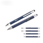 Troika Construction Blue Brass Tool Pen with 4 Metric Ratios, Level, Screwdrivers and Stylus - Black
