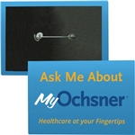 2" X 3" Rectangle Safety Pin Button