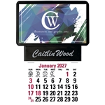Triumph® Calendars Press-N-Stick Business Card Holder With Imprint And Calendar Pad