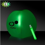 12 Inch Inflatable Beach Balls with one 6 Inch Glow Stick - Green