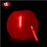 12 Inch Inflatable Beach Balls with one 6 Inch Glow Stick - Red