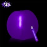 12 Inch Inflatable Beach Balls with one 6 Inch Glow Stick - Purple